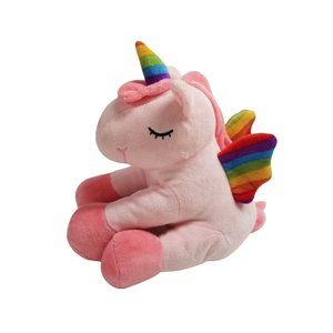 Pink Rainbow Unicorn Plush Stuffed Animal Toy Dudianmimi Wings Horn Sitting Pose